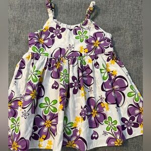 Pacific Legend Apparel White Sundress with Purple/Yellow/Green Flowers 1-2yr
